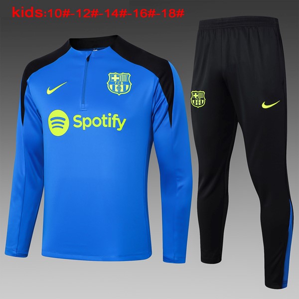 Niños Sudadera De Training Barcelona 2024 2025 Azul Negro 3